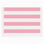 Horizontal Stripes - White and Cherry Blossom Pink Large Glasses Cloth