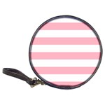 Horizontal Stripes - White and Cherry Blossom Pink Classic 20-CD Wallet
