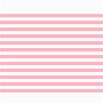 Horizontal Stripes - White and Cherry Blossom Pink Collage 11  x 14 