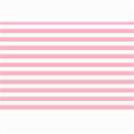 Horizontal Stripes - White and Cherry Blossom Pink Collage 12  x 18 
