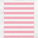 Horizontal Stripes - White and Cherry Blossom Pink Canvas 11  x 14 