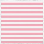 Horizontal Stripes - White and Cherry Blossom Pink Canvas 12  x 12 
