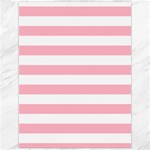 Horizontal Stripes - White and Cherry Blossom Pink Canvas 12  x 16 