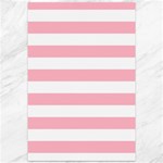 Horizontal Stripes - White and Cherry Blossom Pink Canvas 12  x 18 