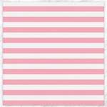 Horizontal Stripes - White and Cherry Blossom Pink Canvas 16  x 16 