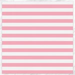 Horizontal Stripes - White and Cherry Blossom Pink Canvas 20  x 20 