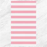Horizontal Stripes - White and Cherry Blossom Pink Canvas 40  x 72 