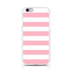 Horizontal Stripes - White and Cherry Blossom Pink Apple iPhone 6/6S Silicone Case (Transparent)