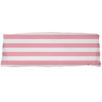 Horizontal Stripes - White and Cherry Blossom Pink Body Pillow Case Dakimakura (Two Sides)