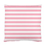 Horizontal Stripes - White and Cherry Blossom Pink Standard Cushion Case (One Side)