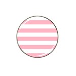 Horizontal Stripes - White and Cherry Blossom Pink Hat Clip Ball Marker (10 pack)