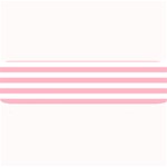 Horizontal Stripes - White and Cherry Blossom Pink Medium Bar Mat