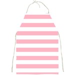 Horizontal Stripes - White and Cherry Blossom Pink Full Print Apron