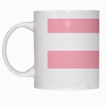 Horizontal Stripes - White and Cherry Blossom Pink White Mug