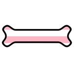 Horizontal Stripes - White and Cherry Blossom Pink Magnet (Dog Bone)