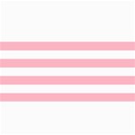 Horizontal Stripes - White and Cherry Blossom Pink 4  x 8  Photo Cards