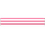 Horizontal Stripes - White and Flamingo Pink Flano Scarf (Large)