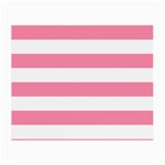 Horizontal Stripes - White and Flamingo Pink Small Glasses Cloth (2 Sides)