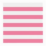 Horizontal Stripes - White and Flamingo Pink Medium Glasses Cloth