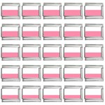 Horizontal Stripes - White and Flamingo Pink 9mm Italian Charm (25 pack)