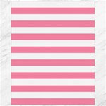 Horizontal Stripes - White and Flamingo Pink Canvas 16  x 20 