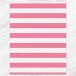Horizontal Stripes - White and Flamingo Pink Canvas 18  x 24 