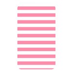 Horizontal Stripes - White and Flamingo Pink Memory Card Reader (Rectangular)