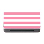 Horizontal Stripes - White and Flamingo Pink Memory Card Reader with CF