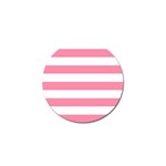 Horizontal Stripes - White and Flamingo Pink Golf Ball Marker (4 pack)
