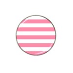 Horizontal Stripes - White and Flamingo Pink Hat Clip Ball Marker