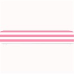 Horizontal Stripes - White and Flamingo Pink Small Bar Mat