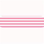 Horizontal Stripes - White and Flamingo Pink Medium Bar Mat