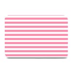 Horizontal Stripes - White and Flamingo Pink Plate Mat
