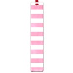 Horizontal Stripes - White and Flamingo Pink Large Book Mark