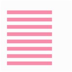 Horizontal Stripes - White and Flamingo Pink Small Garden Flag (Two Sides)
