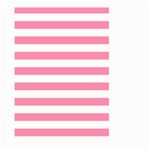 Horizontal Stripes - White and Flamingo Pink Large Garden Flag (Two Sides)