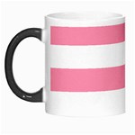 Horizontal Stripes - White and Flamingo Pink Morph Mug