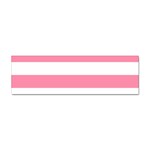 Horizontal Stripes - White and Flamingo Pink Sticker (Bumper)