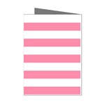 Horizontal Stripes - White and Flamingo Pink Mini Greeting Cards (Pkg of 8)