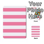 Horizontal Stripes - White and Flamingo Pink Multi-purpose Cards (Rectangle)