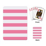 Horizontal Stripes - White and Flamingo Pink Playing Cards Single Design