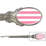 Horizontal Stripes - White and Flamingo Pink Letter Opener
