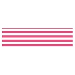 Horizontal Stripes - White and Dark Pink Satin Scarf (Oblong)