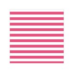 Horizontal Stripes - White and Dark Pink Small Satin Scarf  (Square)