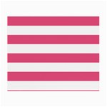 Horizontal Stripes - White and Dark Pink Small Glasses Cloth (2 Sides)