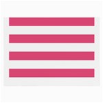 Horizontal Stripes - White and Dark Pink Large Glasses Cloth