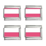 Horizontal Stripes - White and Dark Pink 9mm Italian Charm (4 pack)