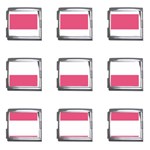 Horizontal Stripes - White and Dark Pink Mega Link Italian Charm (9 pack)