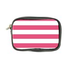 Horizontal Stripes - White and Dark Pink Coin Purse