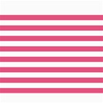 Horizontal Stripes - White and Dark Pink Collage 8  x 10 